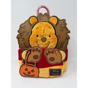 Disney Loungefly Winnie the Pooh Lion Halloween Plush Glow Mini Backpack NEW